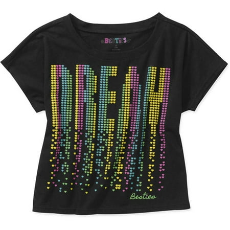 Besties Girls' Cropped Graphic Tee
