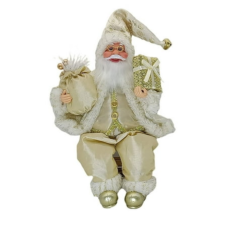 

AOKID Doll Decor Adorable Santa Claus Shape Doll Decor Christmas Style Handmade Fabric Doll Model for Party