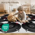thumbnail image 4 of ODIKA Record Disc Eight Grunge Round Movie Blanket Music Note Vinyl Playful Expressive Non-Slip Chair-Friendly for Dining Room, Basement, Large Office, 4 of 7