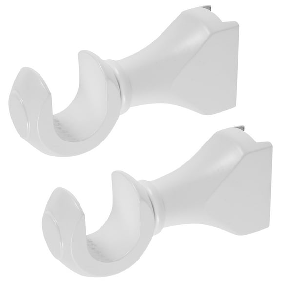WEAVILUX Ceiling Curtain Rod Bracket Wood Curtain Rod Brackets White 2Pack For Laundry Room Use