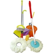 Skoolzy Kids Cleaning Set of Real Working Tools (House Pretend Play Toddler Toys for 3 Year olds +), Montessori Materials for Girls, Boys - Bonus Kids Sized Mop & Non Toxic Recipes eBook