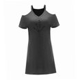 thumbnail image 4 of Vestido con hombros descubiertos para mujer, trajes de verano hasta la , vestido para llevar S, 4 of 7