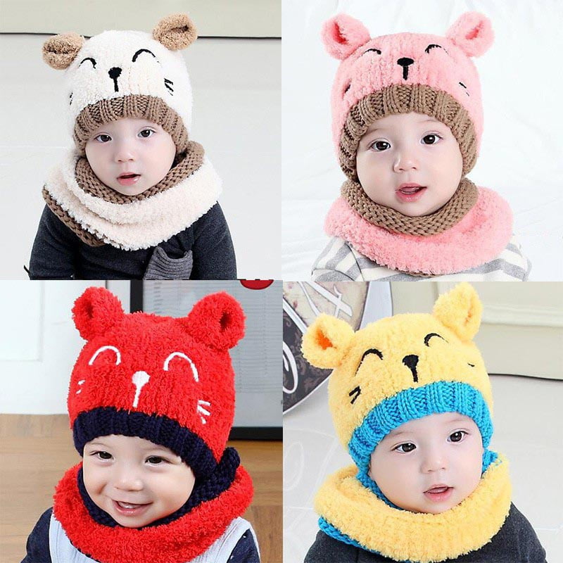 Toddler Baby Boy Girl Hat Autumn And Winter Cartoon Cute Soft Beanie Hat Cap Walmart Com