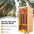 thumbnail image 5 of CTOSPOATO 1 Person Infrared Sauna for Home Deluxe Transparent Large Glass Hemlock Wood Low EMF FAR Infrared Sauna,1420 watts 7 Heating Panels Indoor Personal Saunas with Blue-Tooth,LCD Display, 5 of 8