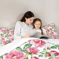 thumbnail image 5 of Homewish Rustic Flower Floral Queen Comforter Set,Vintage Country Bedding Sets,Pink Green Bedding Comforter Set For Girl Kids,Breathable Home Decor,3-Piece, 5 of 8