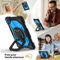 thumbnail image 5 of Dteck with Pencil Holder Case for Samsung Galaxy Tab S10 FE/S9 FE/S9 10.9 inch,Heavy Duty Silicone Case 360 Degree Rotating Handle Stand Cover with Shoulder Strap,Black+Blue, 5 of 9