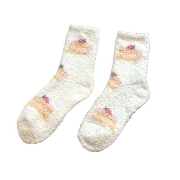 AUQ Socks Great for Home Wear Fuzzy Socks,Thick and Cozy Comfortable and Breathable Long Socks,Style1