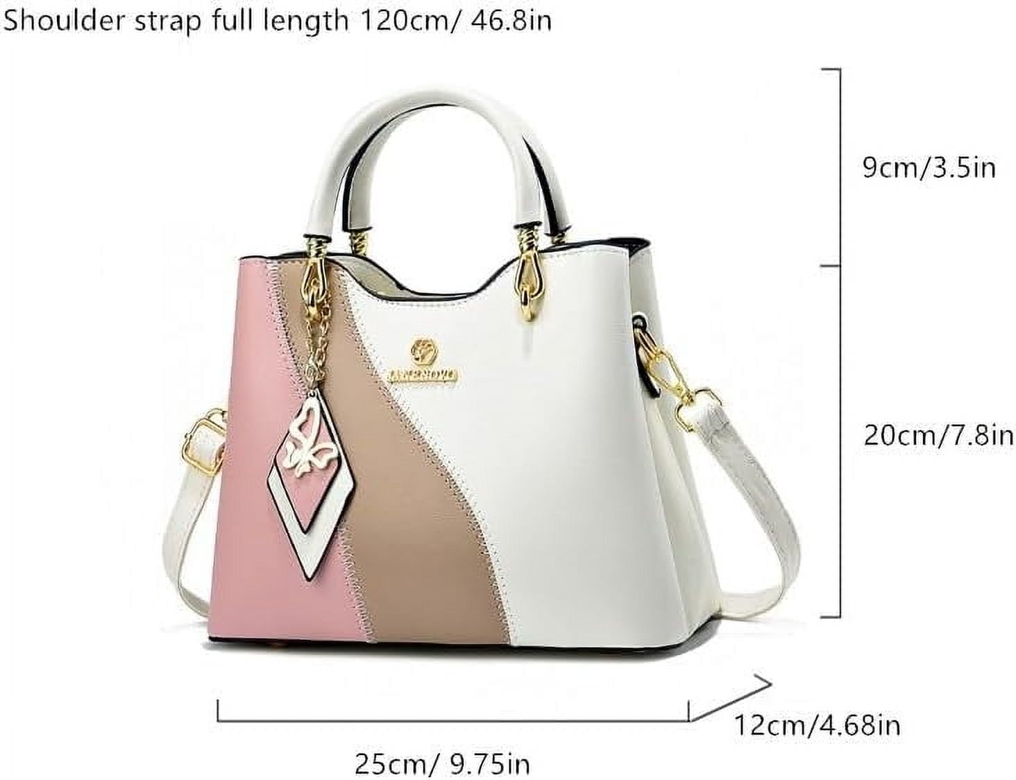 3 Zippered Compartments Purses and Handbags for Women Top Handle Satchel Shoulder Ladies Bags