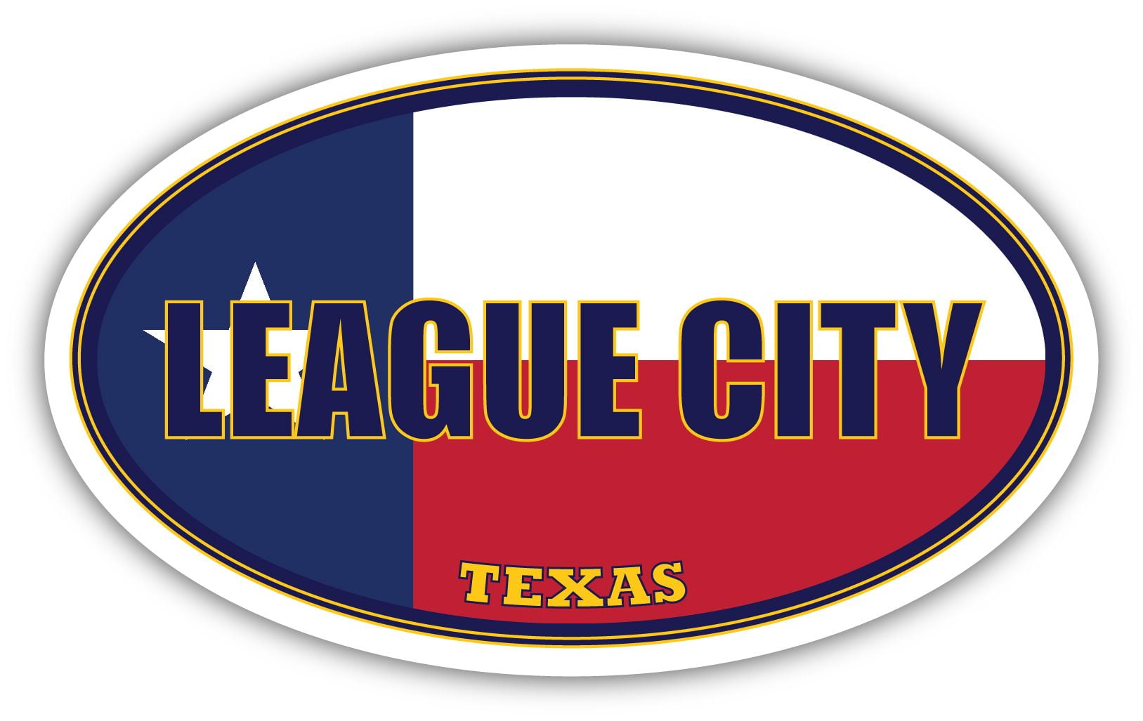 League City City Texas State Flag TX Flag Galveston County Oval State