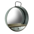 thumbnail image 1 of Rustic Galvanized Metal Tub Frame Wall Mirror with Drawer - Industrial Western Decor - Farmhouse Style - Round 20.5 Inch Diameter - Stylish Home Accent, 1 of 3