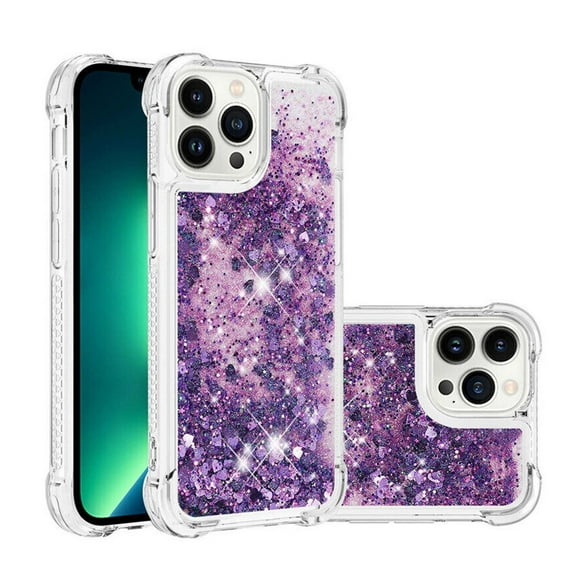iPhone 11 Case Dry Flower Liquide Giliter Soft Slim Shockproof Cover Apple iPhone 11 Case Cover - Purple
