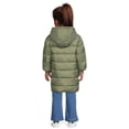 thumbnail image 3 of Wonder Nation Toddler Long Length Puffer Jacket, Sizes 12M-5T, 3 of 6