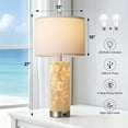 thumbnail image 2 of 27in Coastal Table Lamps for Living Room Set of 2, Bedside Lamps with Night Light, Seashell Nightstand Lamps for Bedroom and Home Office, 2 of 9