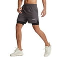 thumbnail image 3 of Men's Active Sweatpants with Inner Layer Athletic Running Shorts 2 in 1 Gym Workout Fitness Phone Pocket Drawstring Shorts, 3 of 7