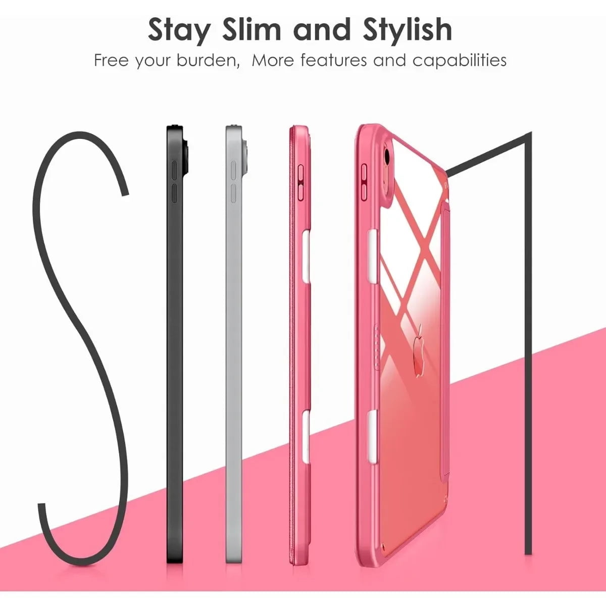 New Tablet Case for Ipad (A16) 11Inch 2025 10Th Generation 10.9Inch Clear Back TPU Shockproof Protector Cover with Pencil Holder