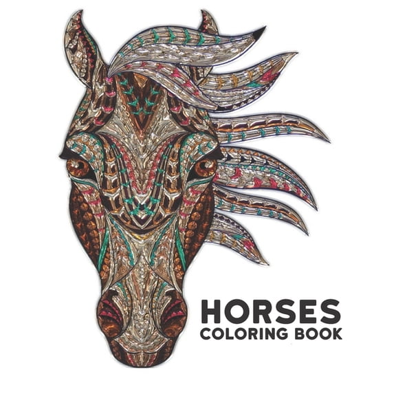 Coloring Book Horses: 50 One Sided Designs Horses Stress Relieving Coloring Book for Adult Gift for Horses Lovers Adult Coloring Book For Horse Lovers Men and Women (Paperback)