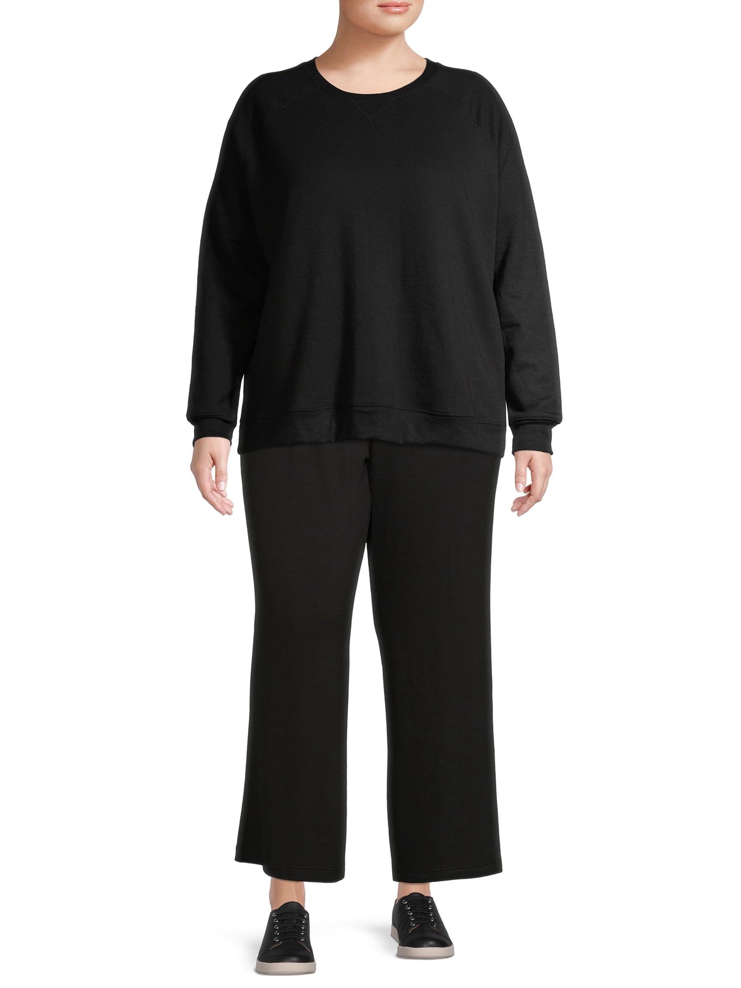 Terra & Sky Women's Plus Size Wide-Leg Knit Pants