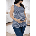 thumbnail image 4 of Blusa Maternidad Rayada Fresca Cómoda Ropa Embarazo Blusa Suave Mujer Sin Mangas Casual Color Azul Marino, 4 of 4