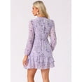 thumbnail image 4 of DARING DIVA Layered Tiered Semi Sheer Chiffon Mini Dress L Light Purple, 4 of 6