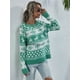 thumbnail image 4 of Suéter navideño de mujer con alce para otoño e invierno, tejido con cuello redondo, suéter de mujer con copos de nieve navideños, 4 of 5