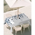 thumbnail image 3 of 54x80 Inch Outdoor Tablecloth with Umbrella Hole Zipper Rectangle Blue Eucalyptus Leaves Rectangular Tablecloths Outside Waterproof Watercolor Summer Leaf Patio Table Cloth Cover for Picnic Party, 3 of 8