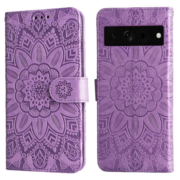 Funda tipo cartera GANGXUN para Google Pixel 7 Pro , diseño girasol, cuero PU, soporte, cierre magnético, tarjetero