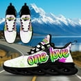 thumbnail image 3 of Coolcustomize Women's /Lime "One Love" Low-Top Sneakers - Lightweight Breathable Lace-Up Shoes with Sole Suitable for Running, Walking & Casual Attire - All-Season Casual Athletic Footwear, 3 of 10