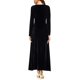 thumbnail image 5 of Vestido largo elástico de terciopelo fruncido de manga larga elegante para mujer Xemadio WRMH-233-11, 5 of 5