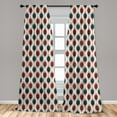 thumbnail image 5 of Ambesonne Art Deco Curtains, Whimsical Shapes Lines Art, Pair of 28"x95", Ruby and Dark Sky Blue, 5 of 5