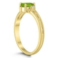 thumbnail image 2 of SZUL Women's 6X4MM Peridot and Diamond Pear Shaped Open Three Stone Ring in 10K Yellow Gold, 2 of 4