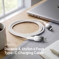 thumbnail image 2 of Powertek Frosty USB-C to USB-C Fast Charging Cable, 6 ft, White, 2 of 6