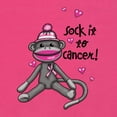 thumbnail image 6 of Wild Bobby Sock It to Cancer Monkey Tee USA Flag Sleeve Breast Cancer Awareness Women Slim Fit Junior Tee, Raspberry, Small, 6 of 6