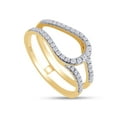 thumbnail image 2 of 0.30 Carat Round Cut Lab Created Moissanite Diamond Bypass Curve Enhancer Guard Ring For Women In 14K Yellow Gold Over Sterling Silver (D Color,VVS1 Clarity 0.30 Cttw)-9.5, 2 of 6