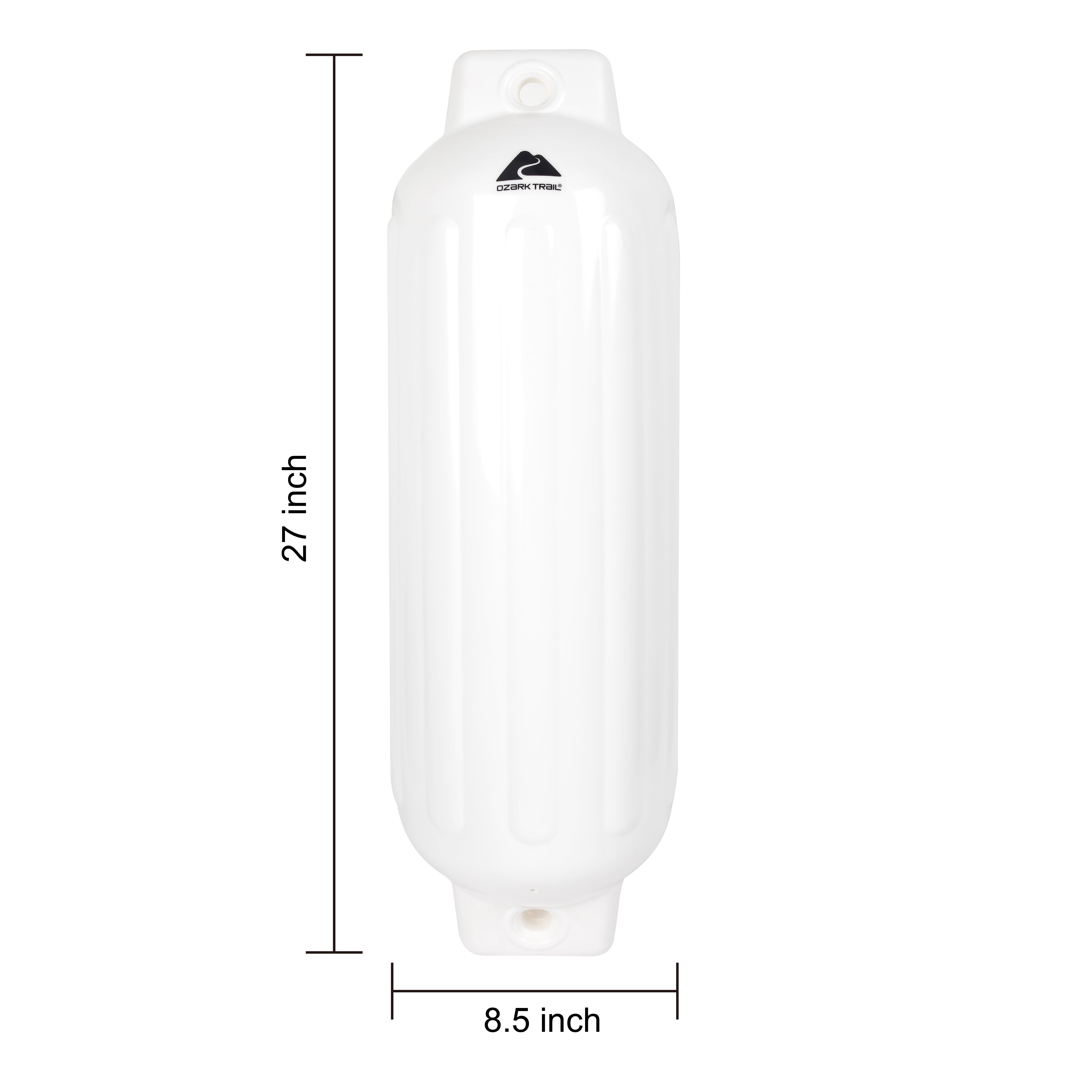 Ozark Trail 8.5" x 27" Inflatable Boat Bumper Marine Boat Fender, White