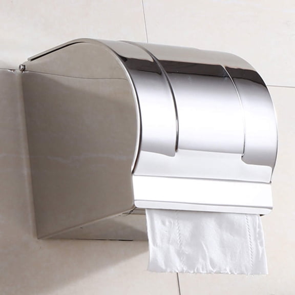 WHAMVOX Silver Stainless Steel Bathroom Paper Holder PunchFree Wall Hanging Practical Tissue Holder 1Pc