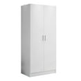 thumbnail image 1 of Madesa Armoire de Rangement à 2 Portes avec Grand Espace d'Étagères 31"L Armoire Utilitaire Placard Unité d'Organisation Moderne pour l'Entrée et la Chambre - Blanc, 1 of 7
