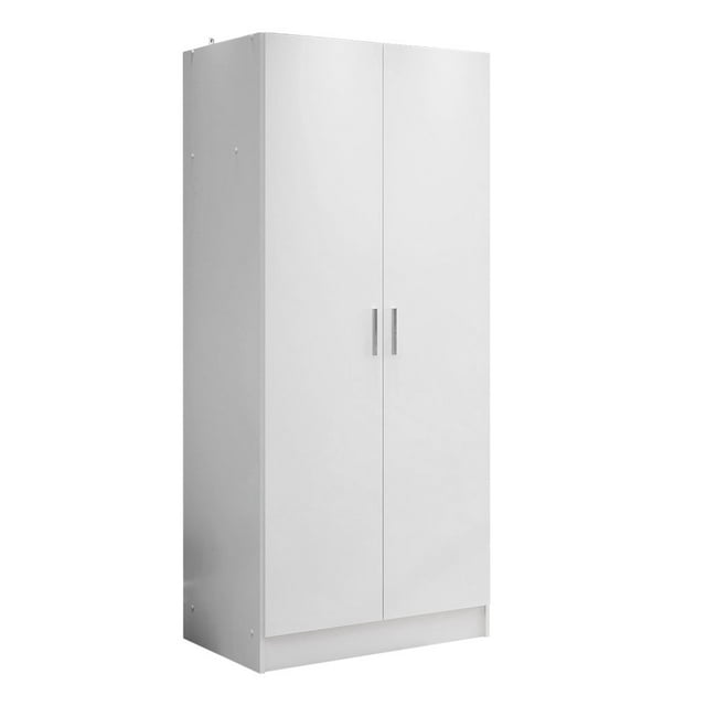 Madesa Armoire de Rangement à 2 Portes avec Grand Espace d'Étagères 31"L Armoire Utilitaire Placard Unité d'Organisation Moderne pour l'Entrée et la Chambre - Blanc
