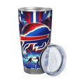 thumbnail image 2 of Taza térmica duradera de acero inoxidable 304 con tema del equipo de fútbol Bills con tapa y pajita Taza térmica de acero inoxidable de 20 oz Taza para automóvil Adecuada para bebidas frías y, 2 of 8