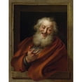 thumbnail image 2 of Charles-Antoine Coypel 15x18 Gold Ornate Wood Frame and Double Matted Museum Art Print Titled - Cheerful Democritus (1746), 2 of 4