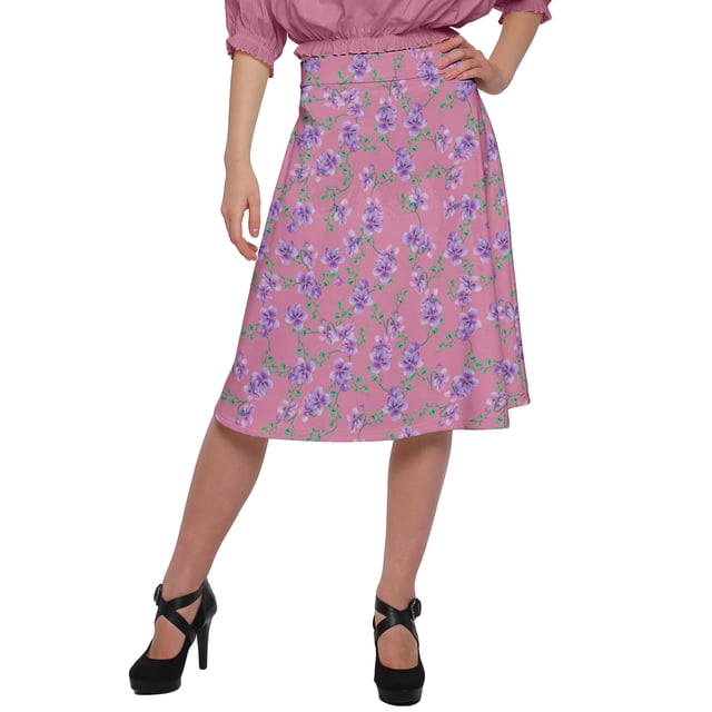 Moomaya Jupes Imprimées pour Femmes Jupe Longueur Genou pour Filles Vêtements Décontractés
