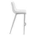 thumbnail image 3 of ZUO Magnus Chaise de Bar (Lot de 2) Blanc & Argent, 3 of 6