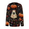 thumbnail image 4 of Halloween Sweaters for Women Novelty Halloween Party Graphic Womens Sweaters Cardigan Knit Button Up Cropped Long Sleeve Fall Winter Holiday Plus Size Cardigan Sweaters Black M, 4 of 6