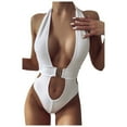 thumbnail image 1 of POINTERTECK Plus Size Maillot de Bain Femmes Solid Colore-Piece Deep V Sexy Bikini Sweat Design EAN13, 1 of 2