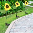 thumbnail image 3 of Lámpara de césped LED estilo girasol con control de luz con energía solar para patio de jardín al aire libre, 3 of 8