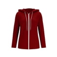 thumbnail image 4 of Ozmmyan Womens Lightweight Zip Up Hoodie Long Sleeve Drawstring Hooded Jacket Casual Solid Color Thin Coat, 4 of 6