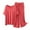 Red, variant on Fengactive Women's Stretch Lounge Suits Casual Loose Fit Short Sleeve Solid Color Sleepwear Soft Oversized Pajamas Set