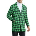 thumbnail image 4 of INSPIRE CHIC Houndstooth Trench Coat for Men's Double Breasted Plaid Pattern Winter Overcoat M Green, 4 of 6