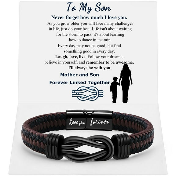 To My Son Bracelet, Gifts for Teens Boys Men Inspirational Bracelet for Birthday Confirmation Graduation Back to School Christmas Gifts
