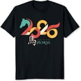 thumbnail image 2 of 100% Cotton 2026 Year Of The Horse Chinese Zodiac Animal Birthday Gift For Women Men Unisex T-Shirt, 2 of 5