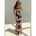 thumbnail image 6 of Elegant Floral Print Backless Maxi Dress for Women – Summer Beach Vacation Outfit, Boho Tropical Party Dress, 6 of 7